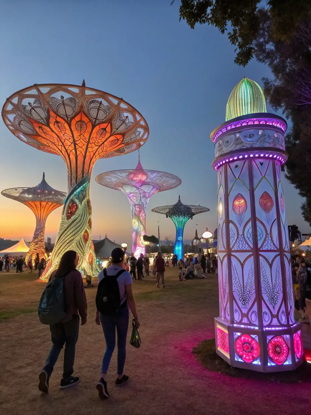 A captivating image of a SEKHFEST-sponsored art installation, blending visual arts with music, creating an immersive and multi-sensory experience for festival-goers.